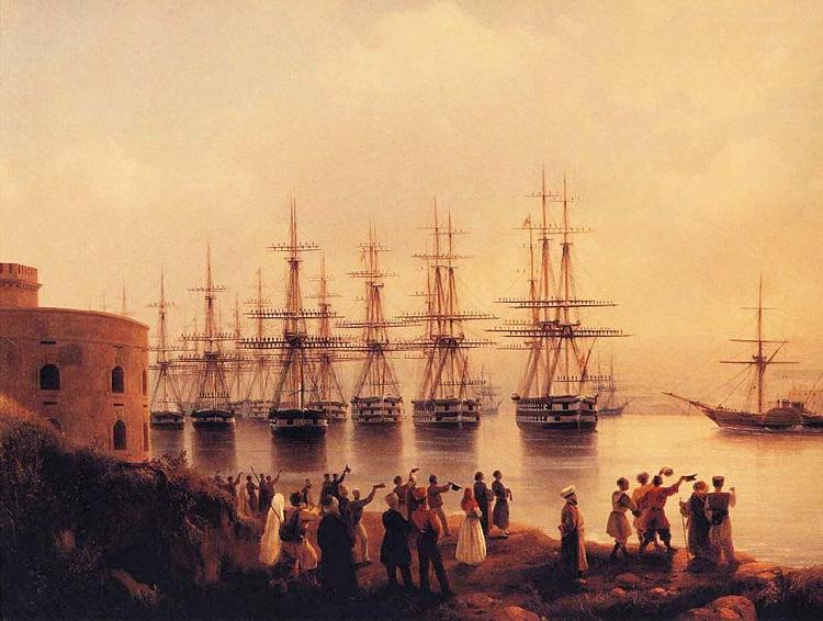 Ivan Aivazovsky The Russian Squadron on the Sebastopol Roads oil painting picture